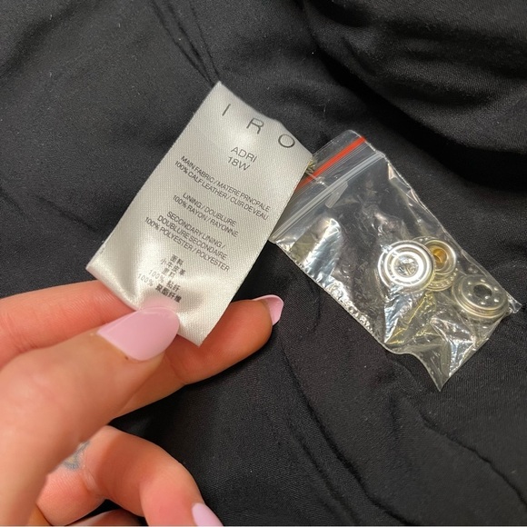 NWT IRO Adri Suede Leather Black Glitter Moto Jacket - Picture 5 of 10